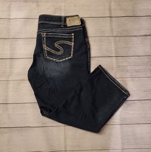 Womens Silver Jeans/ Capri Size 36 Mid Rise